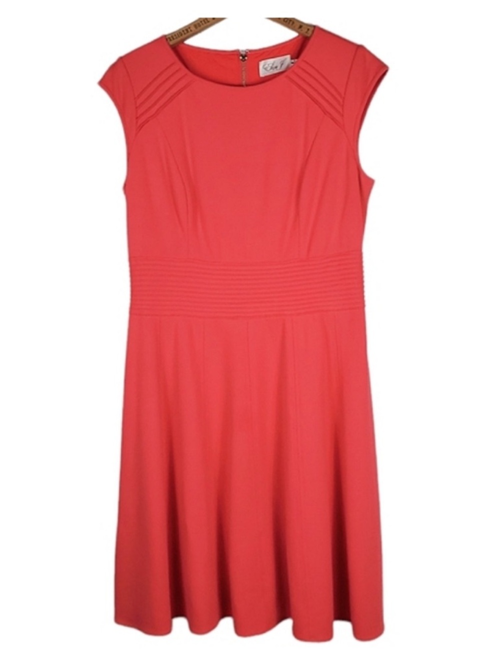 Eliza J size 6 Coral Fit-and-Flare Dress
